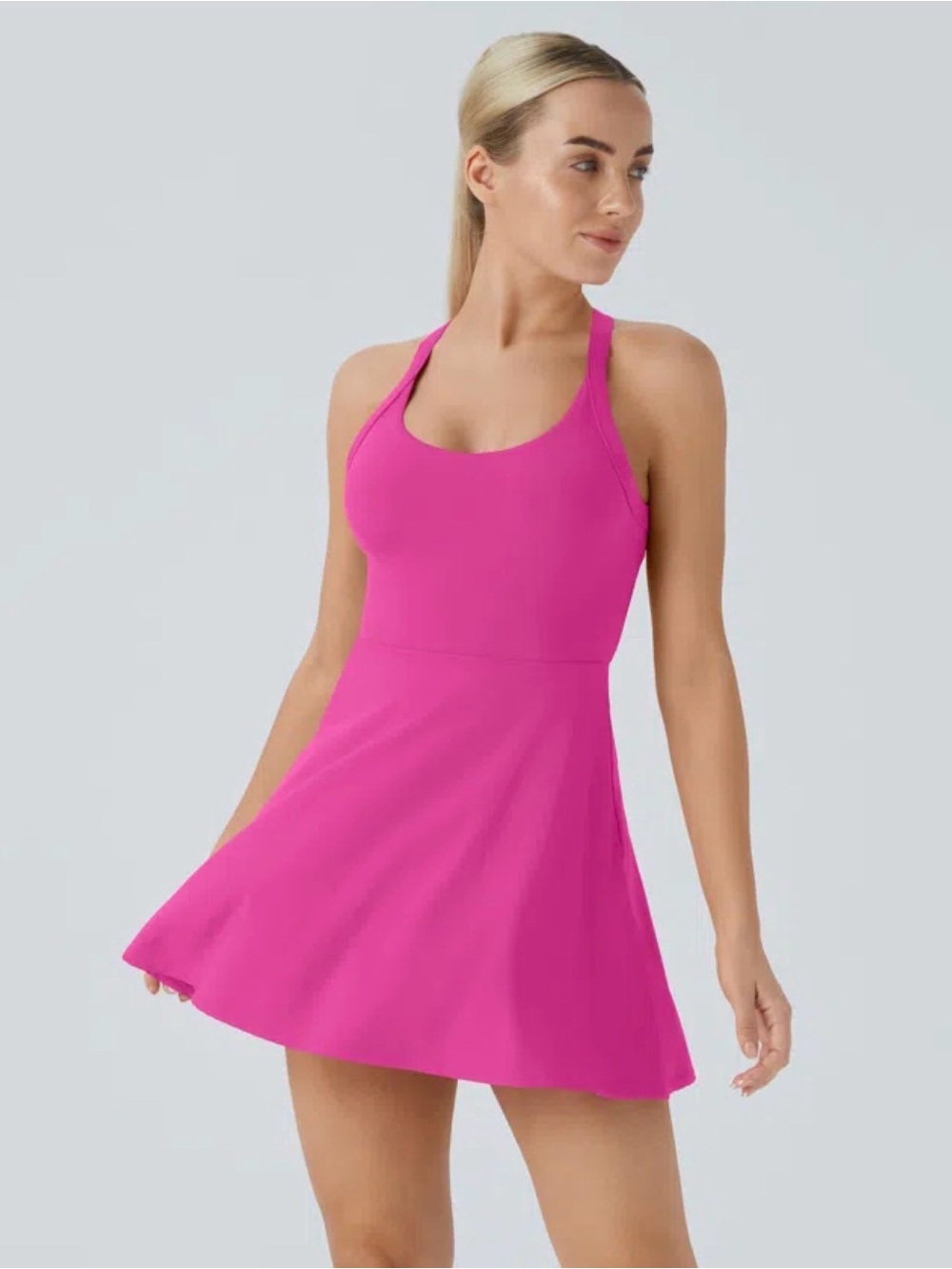 Pink Women's Racerback A-Line Dress